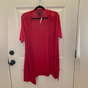 Lane Bryant Red Open Front Cardigan